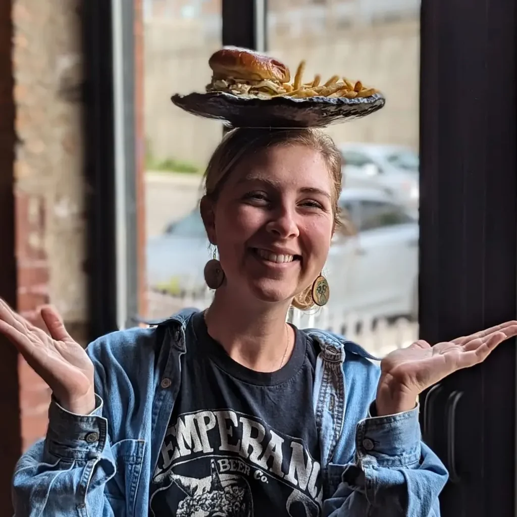 burger on girls head