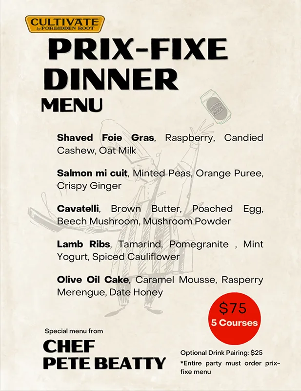Prix-Fixe Dinner