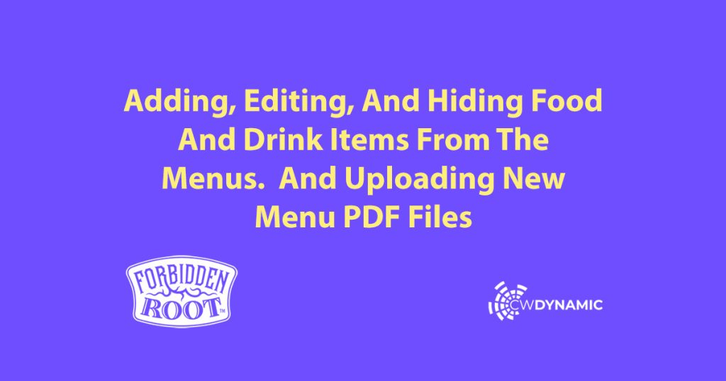 Tutorial - Editing menu